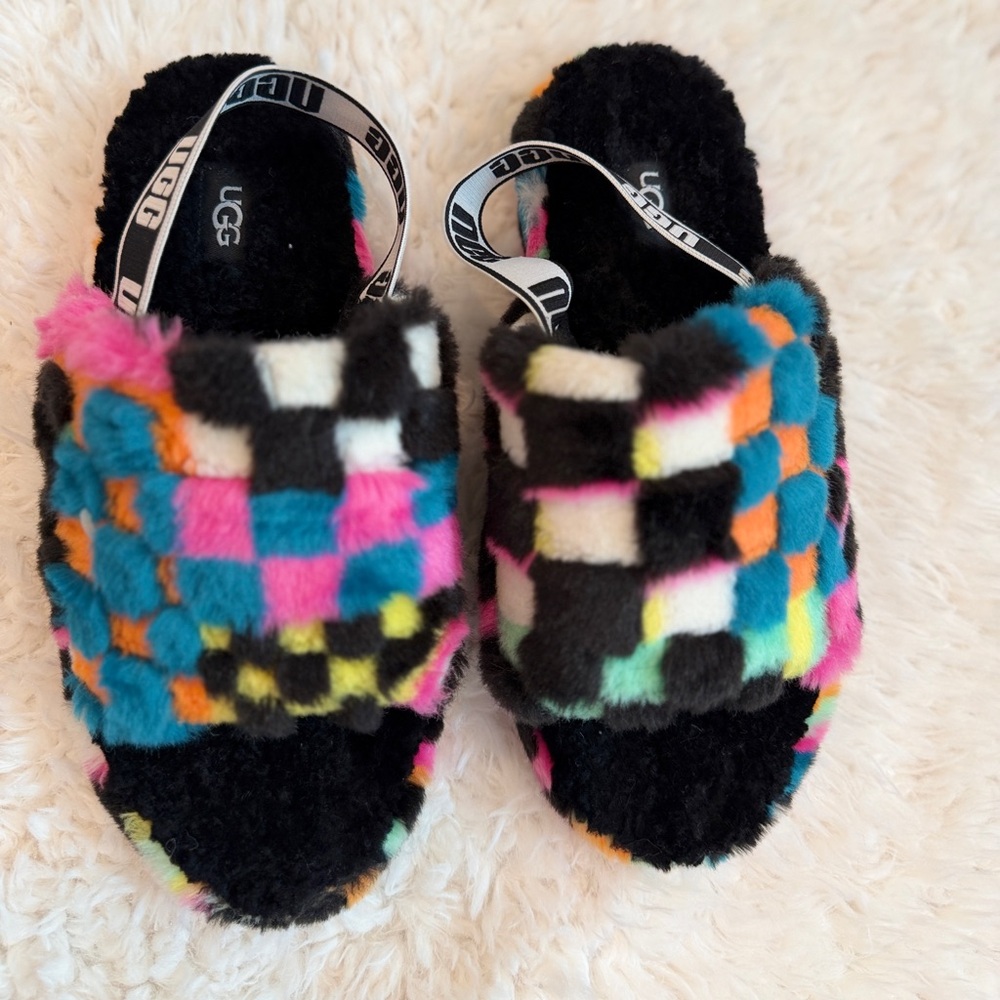 UGG Fluff Yeah Checkered Slippers